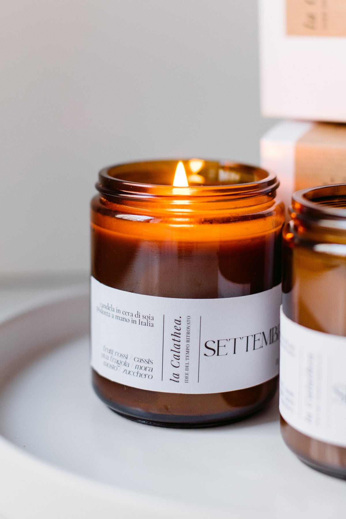 Candela in cera di soia Settembre - La Calathea