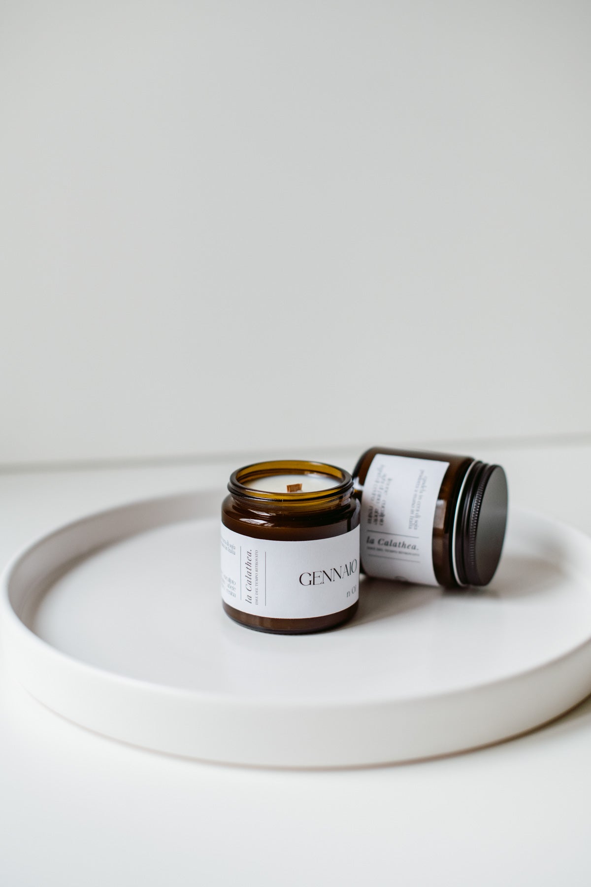 Candela in cera di soia Gennaio - La Calathea