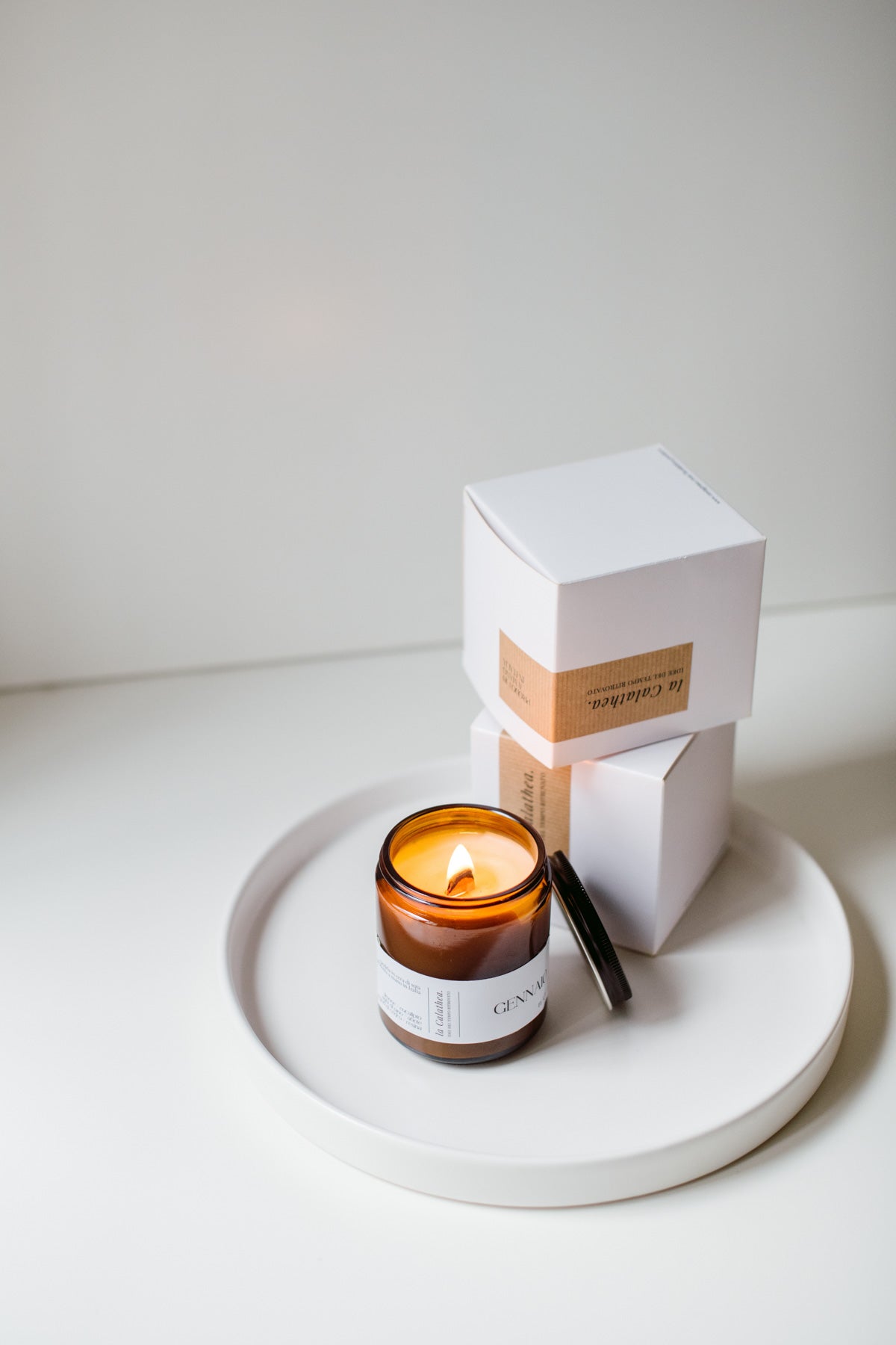 Candela in cera di soia Gennaio - La Calathea