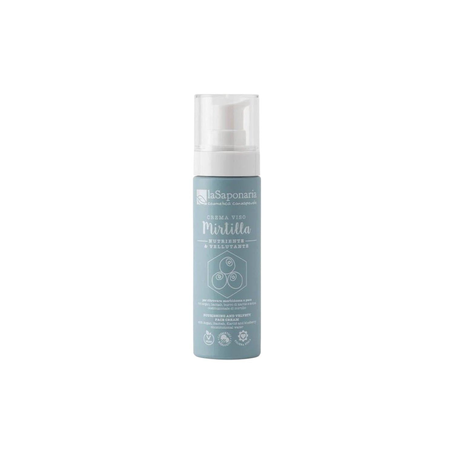 Crema viso nutriente Mirtilla (pelli secche e sensibili)- La Saponaria