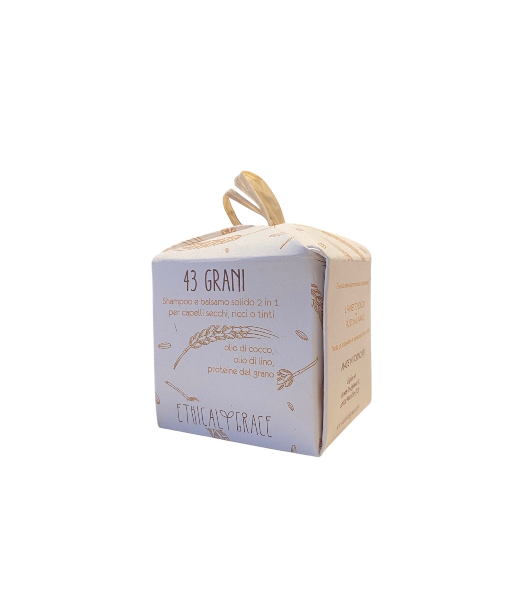 Shampoo solido 2in1 43 grani (per capelli secchi, ricci o tinti) - Etichal Grace