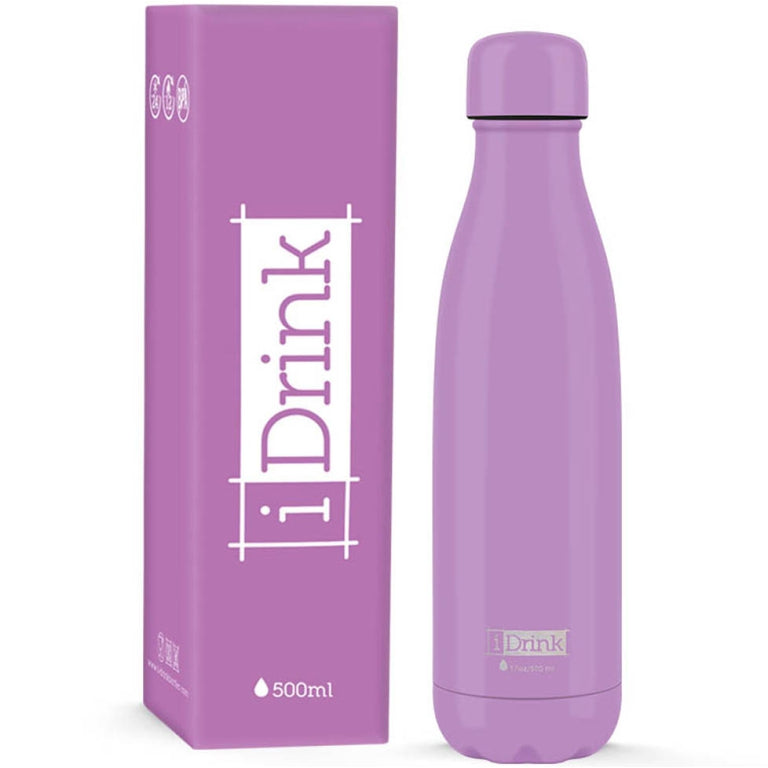 bottiglia termica viola 500ml piccoli passi green shop