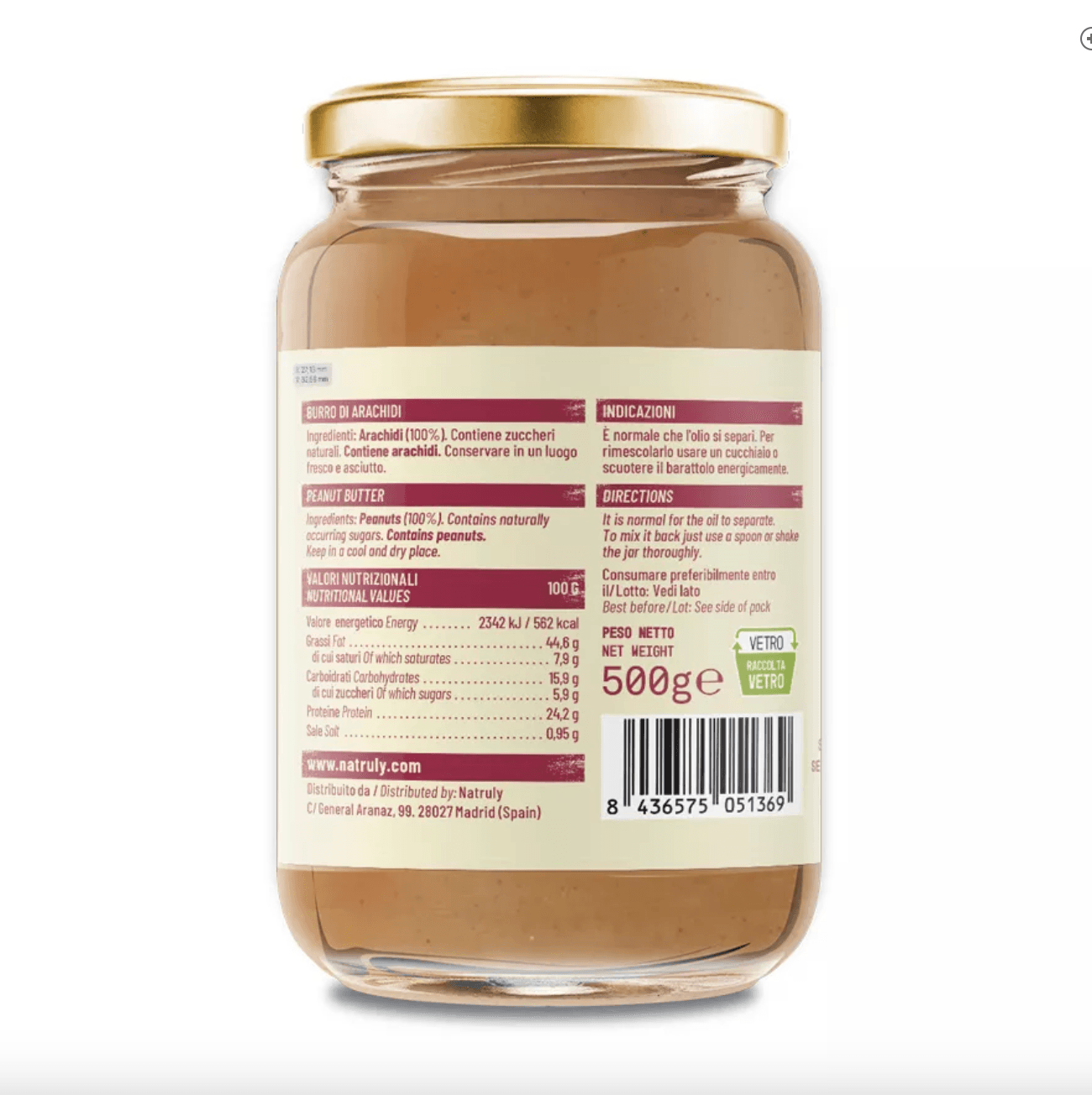 Crema di arachidi Supersmooth 100% - Natruly