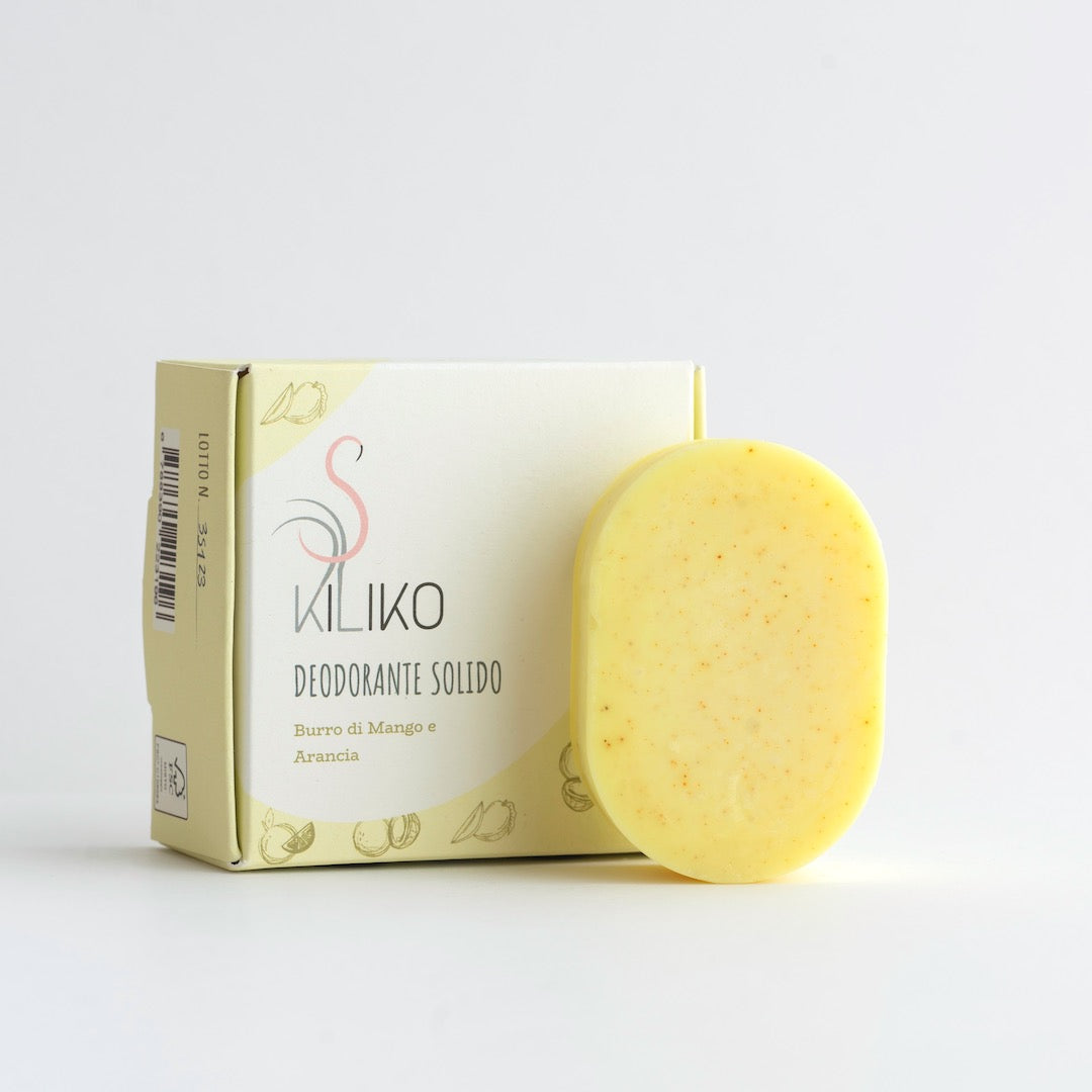 deodorante solido mango e arancia kiliko