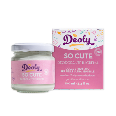Deoly deodorate in crema so cute pelle sensibili barattolo in vetro