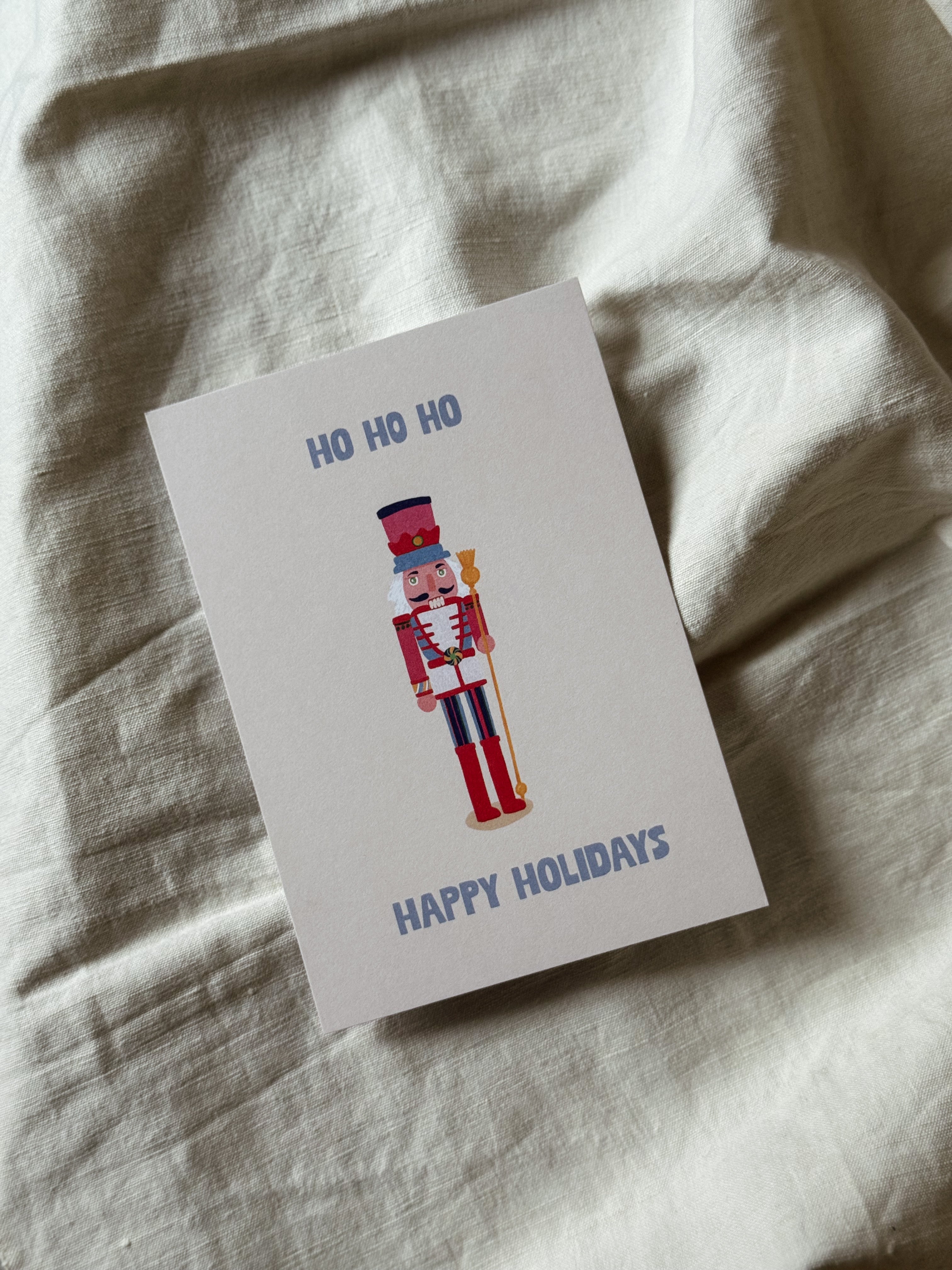 Biglietto auguri natalizio "Ho Ho Ho Happy Holidays"