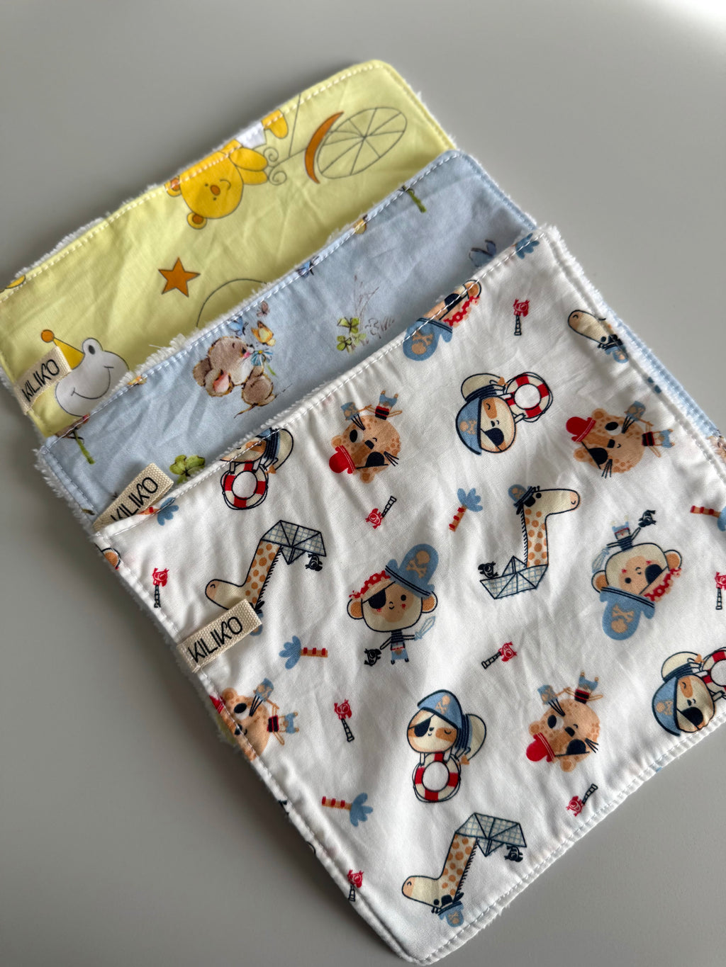 Set 3 salviette baby in bambù e cotone - Kiliko