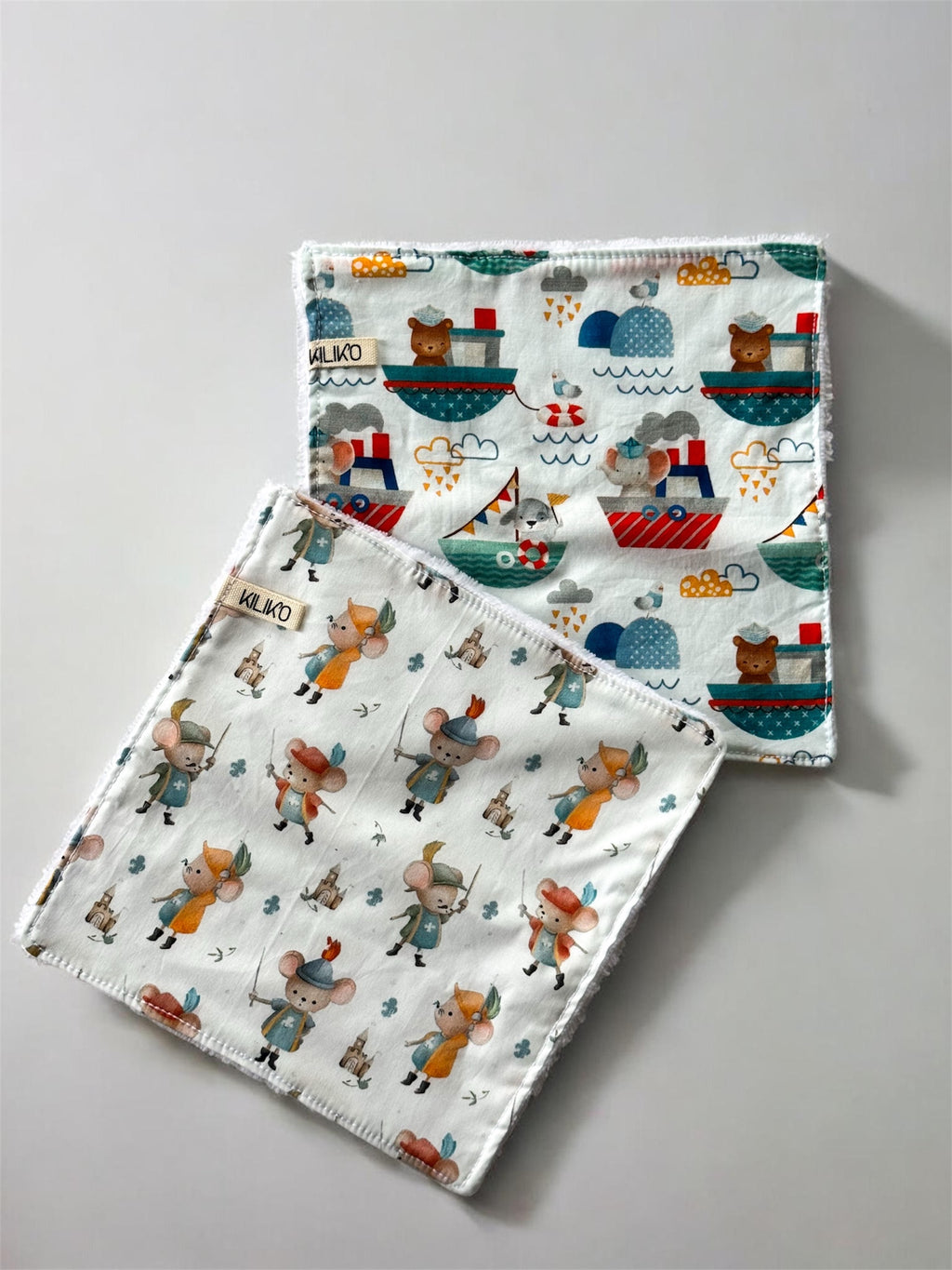 Set 2 salviette baby in bambù e cotone - Kiliko