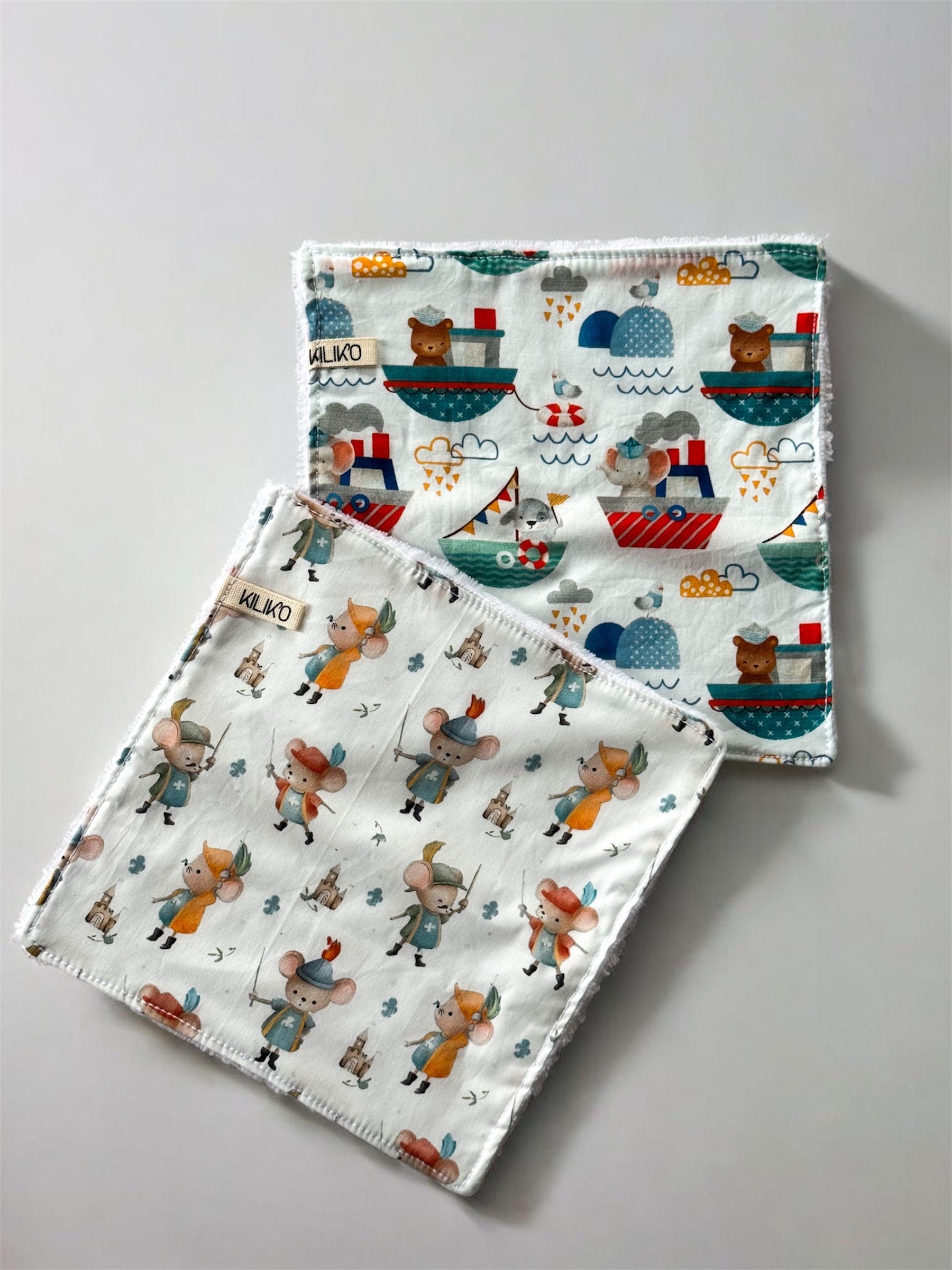 Set 2 salviette baby in bambù e cotone - Kiliko