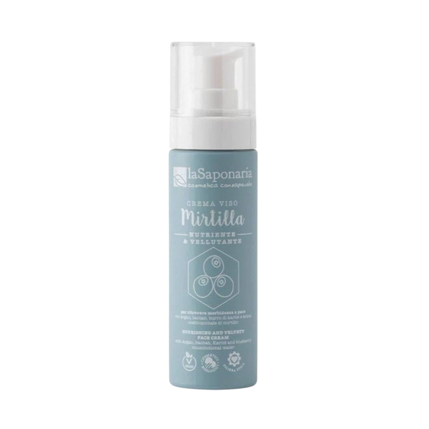 Crema viso nutriente Mirtilla (pelli secche e sensibili)- La Saponaria