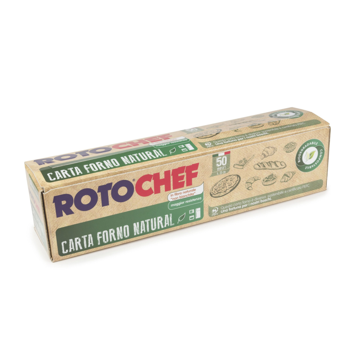 Rotolo carta forno natural compostabile - Rotochef
