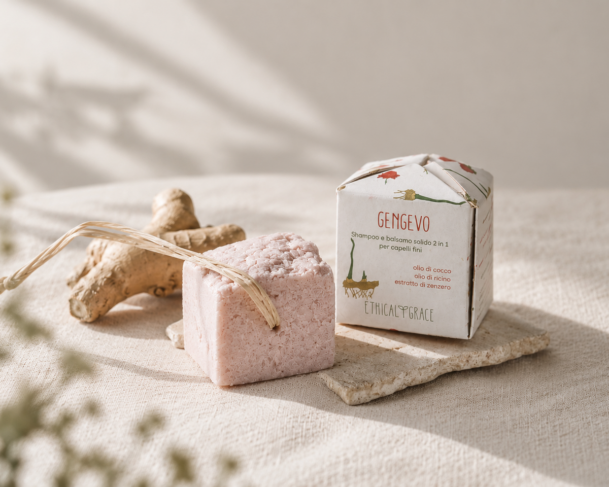 Shampoo solido 2in1 Gengevo (volumizzante, per capelli fini o normali) - Ethical Grace