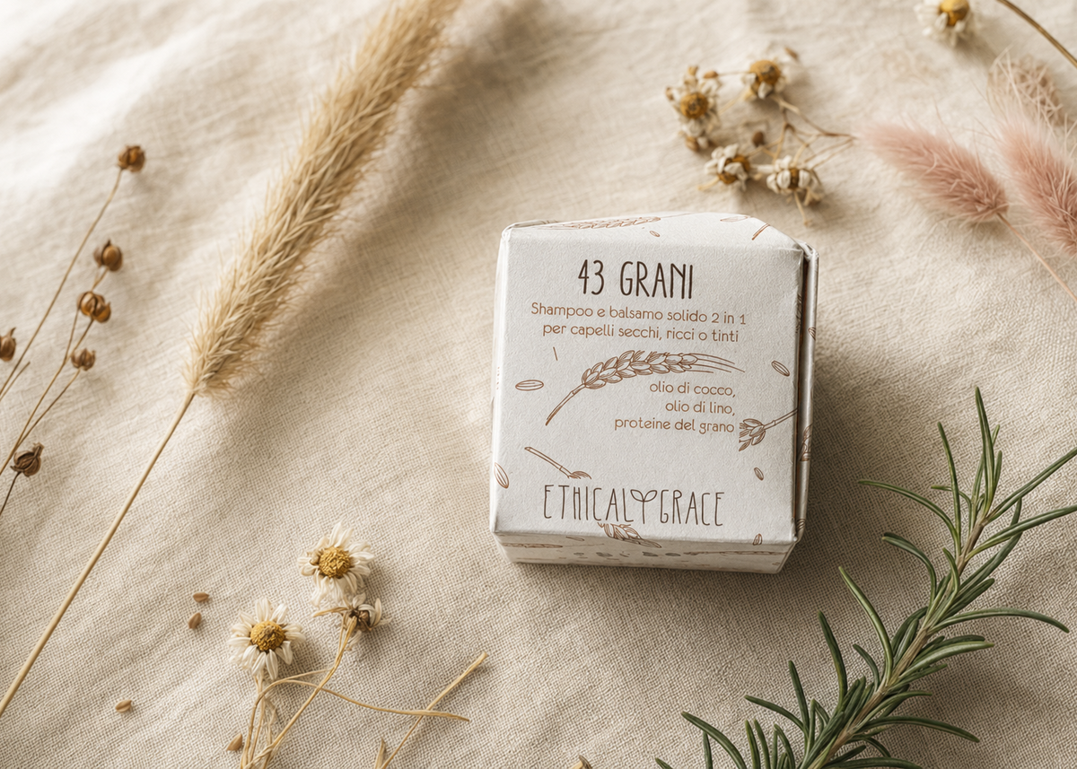 Shampoo solido 2in1 43 grani (per capelli secchi, ricci o tinti) - Etichal Grace