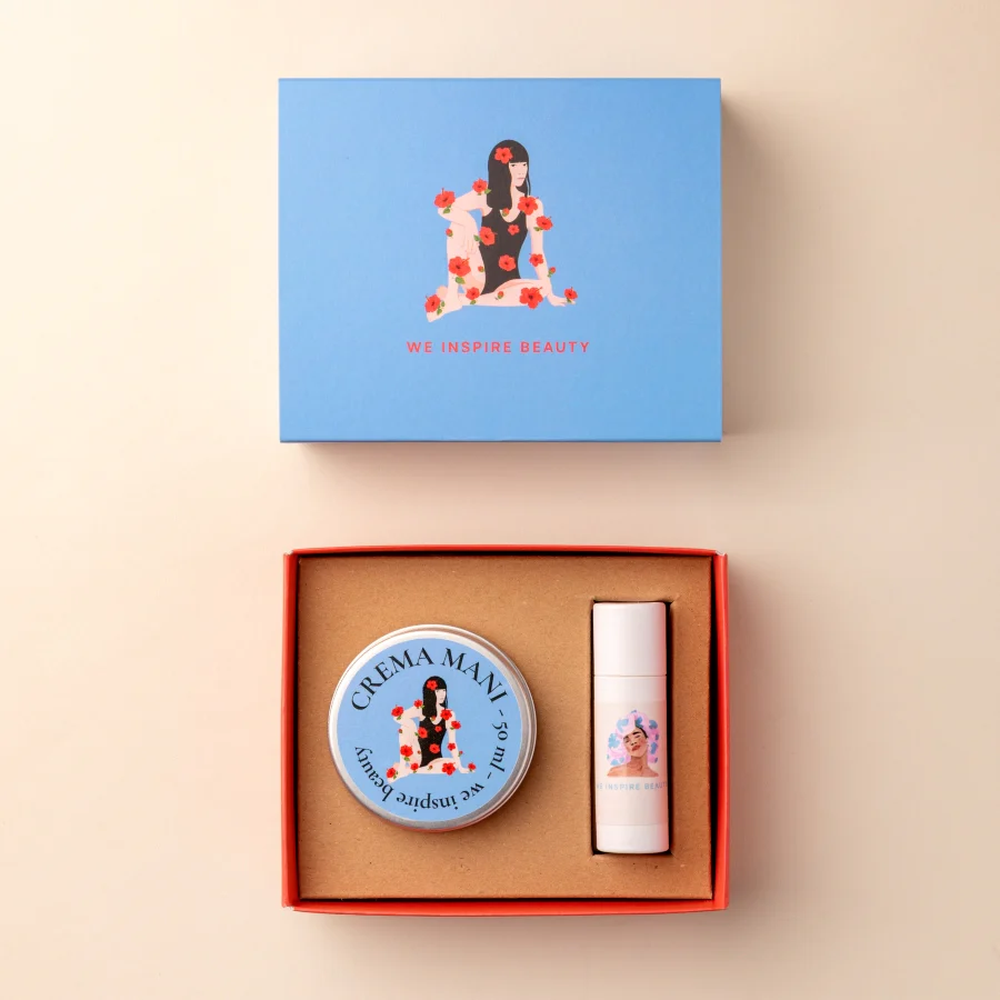 Cofanetto regalo crema mani e lip balm  "Il dolce risveglio" - We Inspire Beauty