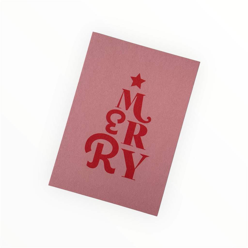 Biglietto auguri natalizio "Merry"