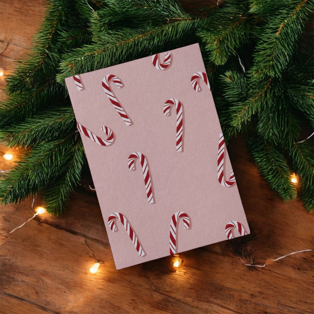 Biglietto auguri natalizio bastoncino di zucchero