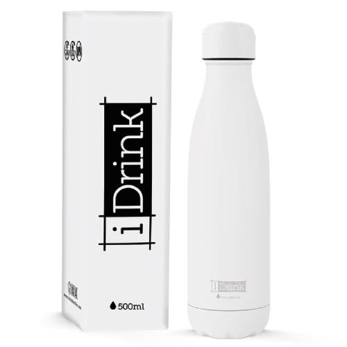 bottiglia termica bianca tinta unita caldo freddo 500ml piccoli passi green shop