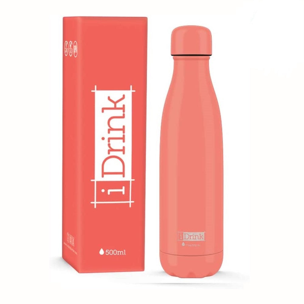 bottiglia termica pesca tinta unita 500ml piccoli passi green shop