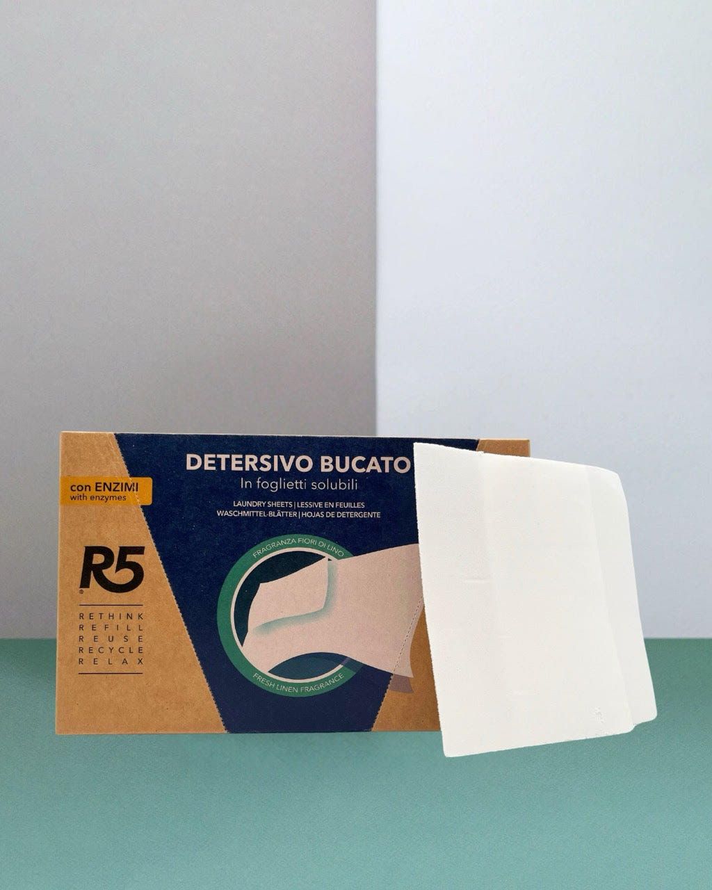 Detersivo per lavatrice in fogli con enzimi - R5