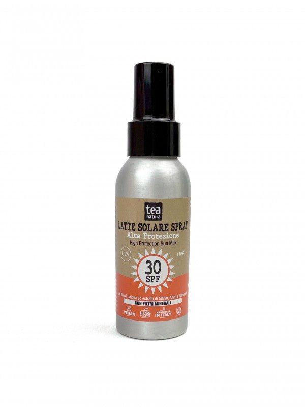 crema solare latte spray spf 30 protezione solare sostenibile naturale alluminio piccoli passi green