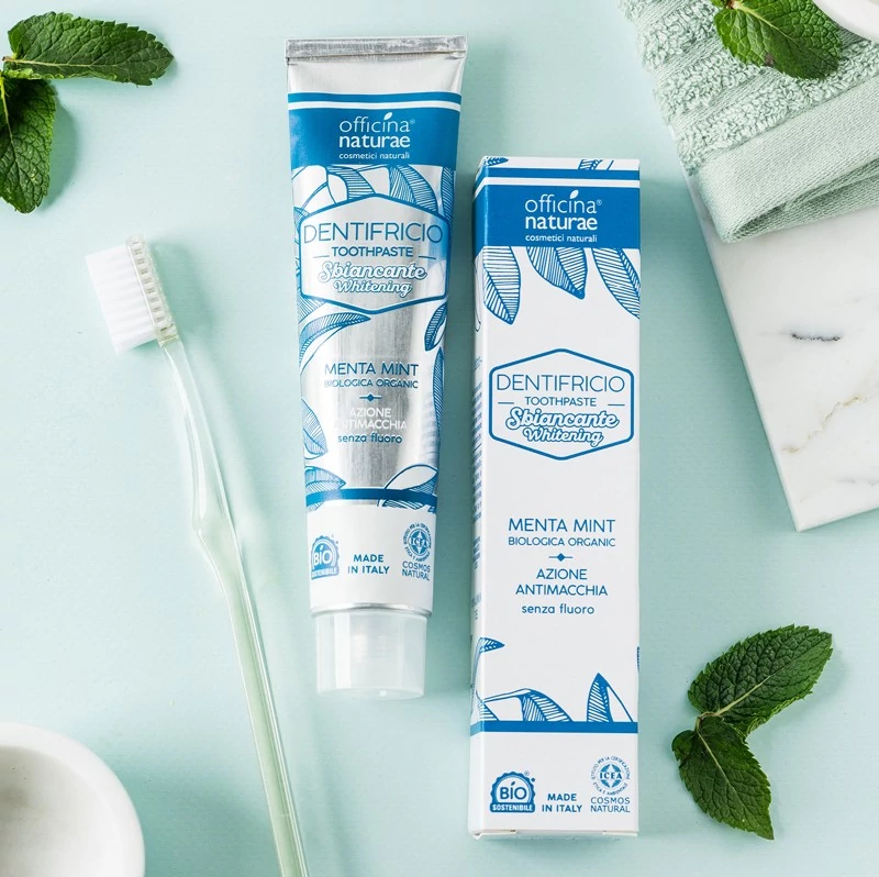 dentifricio sbiancante officina naturae plastic free piccoli passi green