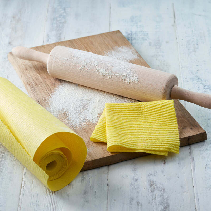 rotolo panno spugna piccoli passi green giallo riutilizzabile shop online